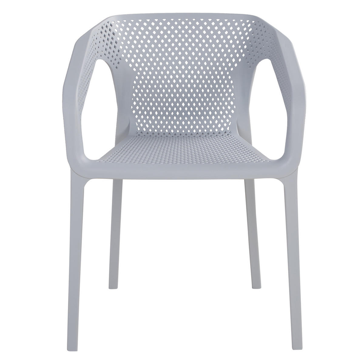 GARTENSTUHL 2er-Set Kunststoff Grau mit Armlehnen - Grau, Kunststoff (110/75/54cm) - Homestyle4u