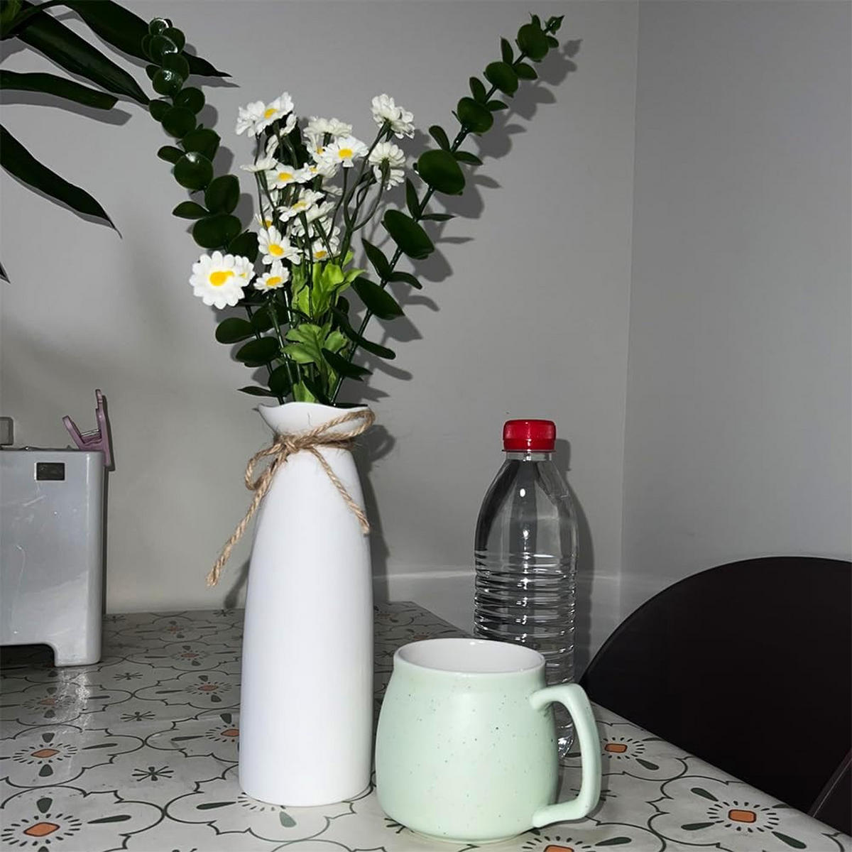 VASE 7 x 7 x 21 cm Keramik - Weiß, Keramik (21cm) - LIBRATON