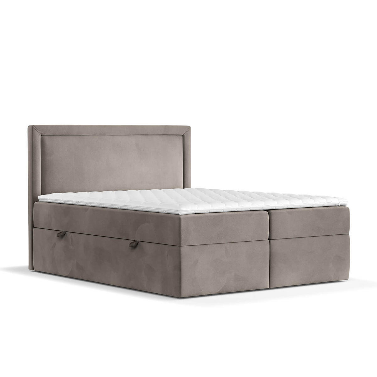 BOXBETT Jodan 120/200 cm Taupe im Magic Velvet Stoff - Taupe/Schwarz, Holz/Holzwerkstoff (120/200cm) - AltaBeds