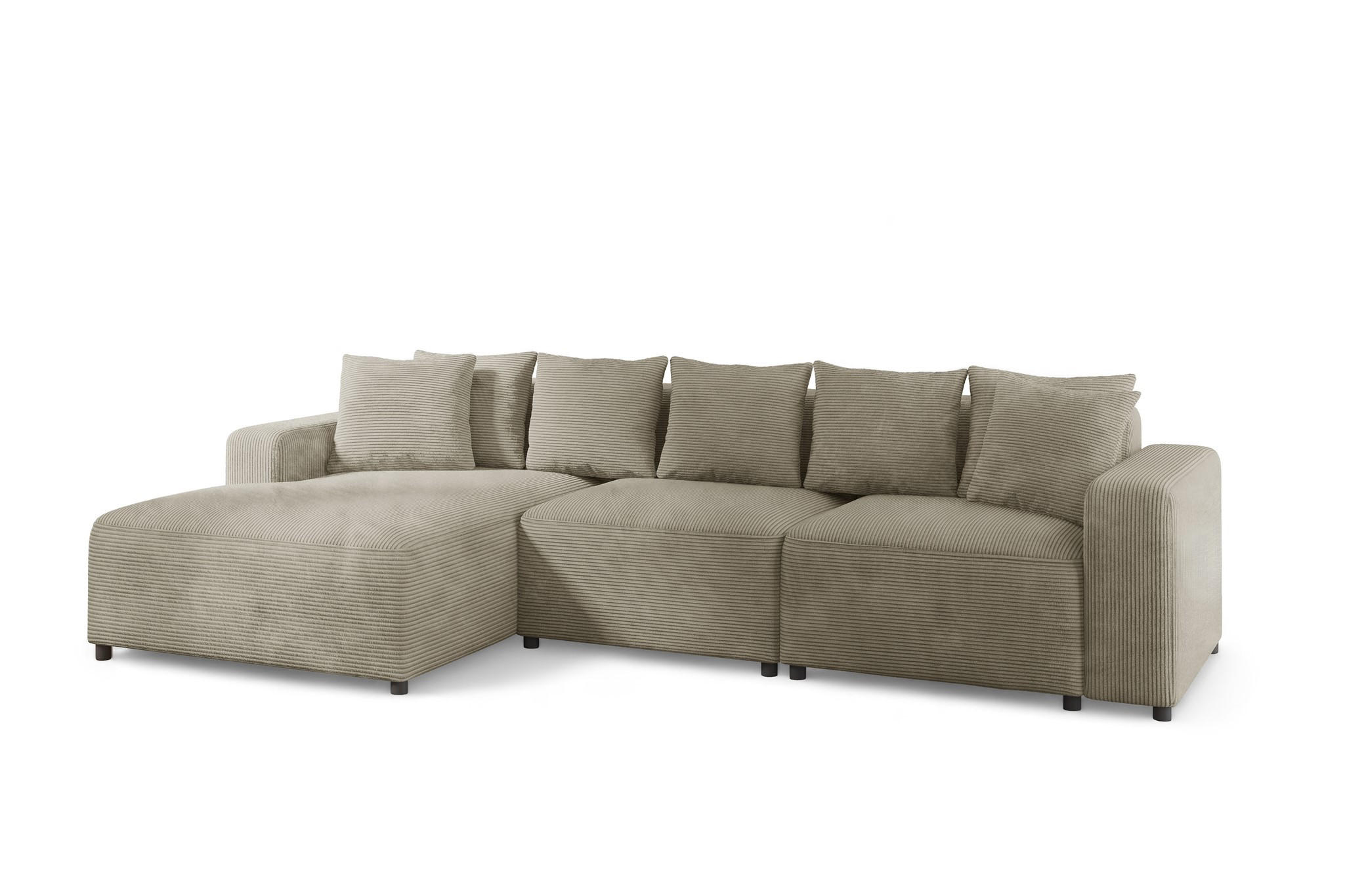 ECKSOFA Megan In Poso - Beige, Holzwerkstoff/Textil (331/165cm) - Fun Möbel
