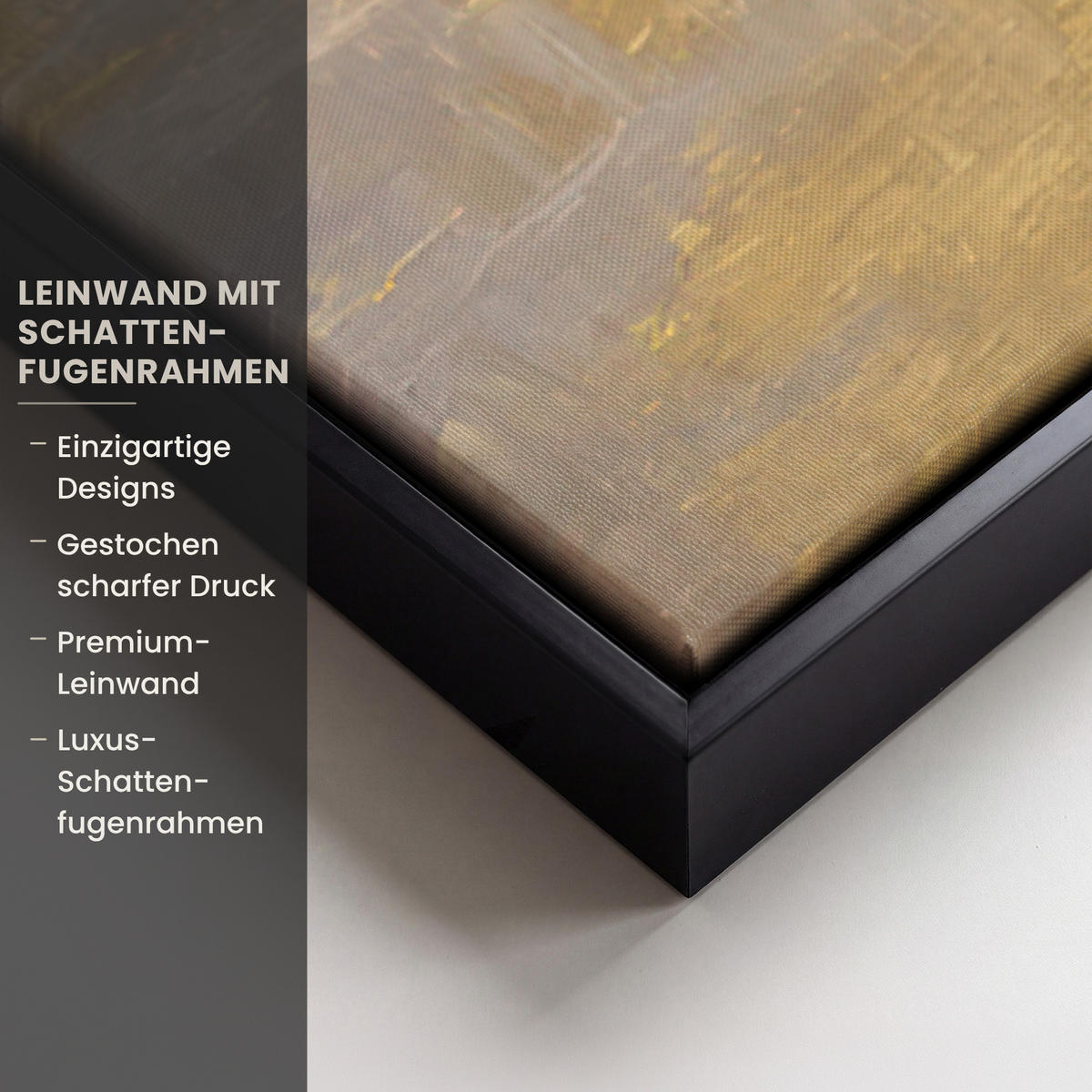 LEINWAND Bilder mit Rahmen - Gemälde - Welle - Jesus - Abstrakt - 60x90 - Goldfarben, Textil (60/90cm) - MuchoWow
