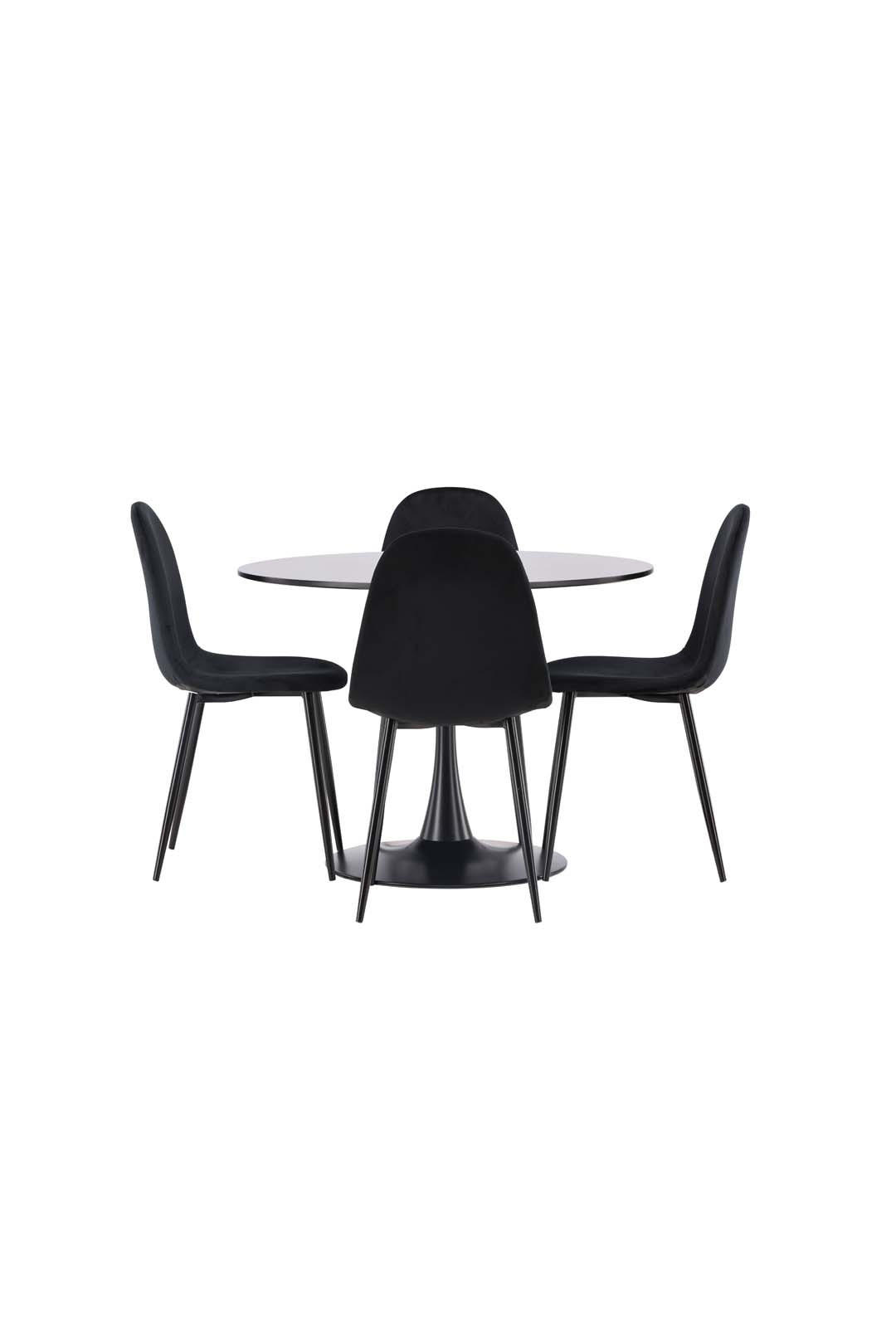 TISCHGRUPPE Schwarz - Schwarz, Holzwerkstoff (100/74/100cm) - ebuy24
