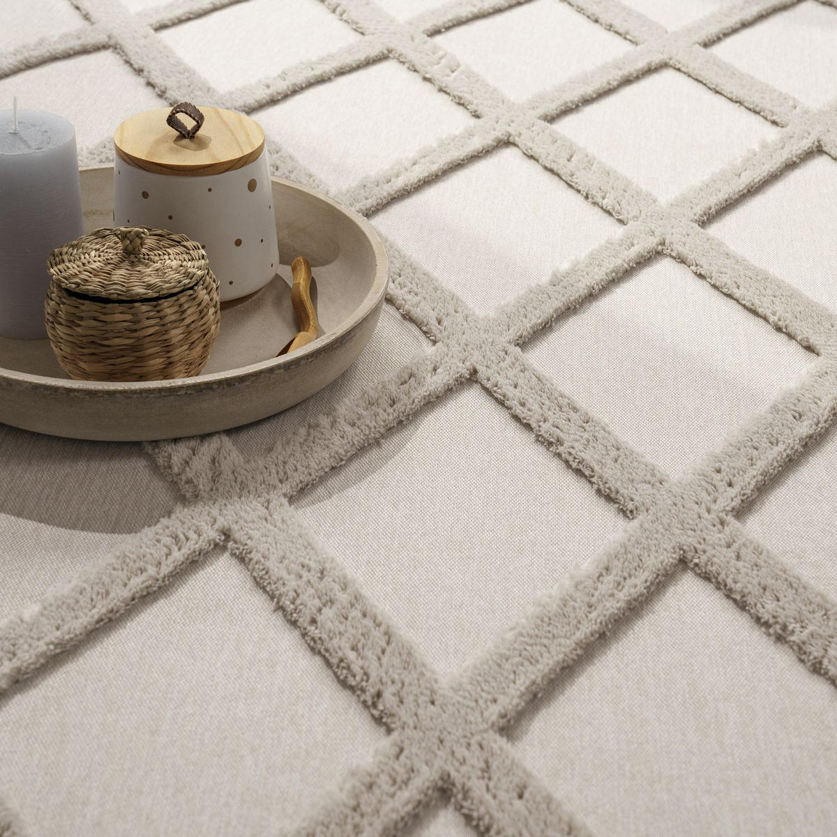 FLACHWEBETEPPICH Skandinavisch Hellbeige Creme 80 x 150 cm - Beige, Kunststoff (80/150cm) - TT Home
