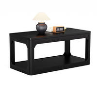COUCHTISCH in Schwarz mit 2 Ablagefächern und 3 cm starker Tischplatte für Wohn- und Schlafzimmer, B100/T50/H44,5 cm - Schwarz, Holzwerkstoff (50/100/44.5cm) - STILVORA