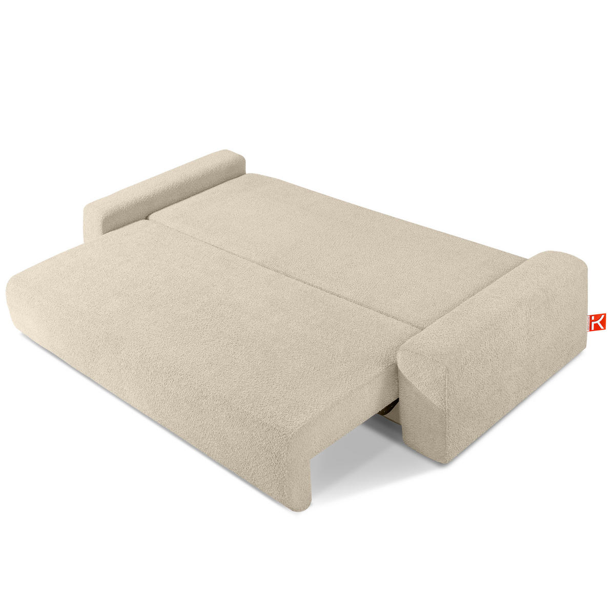 3-SITZER SCHLAFSOFA MOLLIS, Bouclé, Hellbeige - Beige, Holz/Holzwerkstoff (250/93/108cm) - KONSIMO®