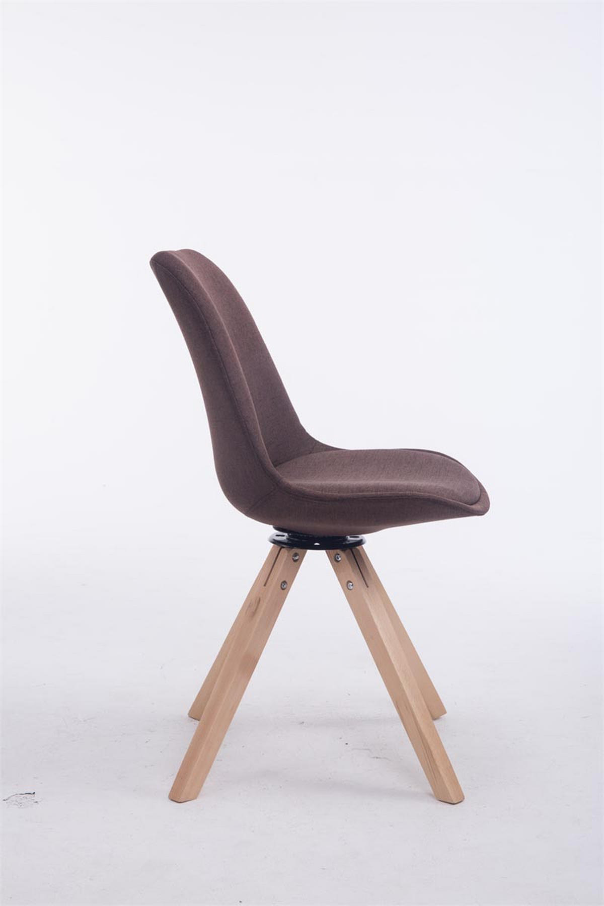 DREHSTUHL Stoff braun - Eukalyptusholzfarben/Braun, Holz/Textil (48/84/56cm) - CLP