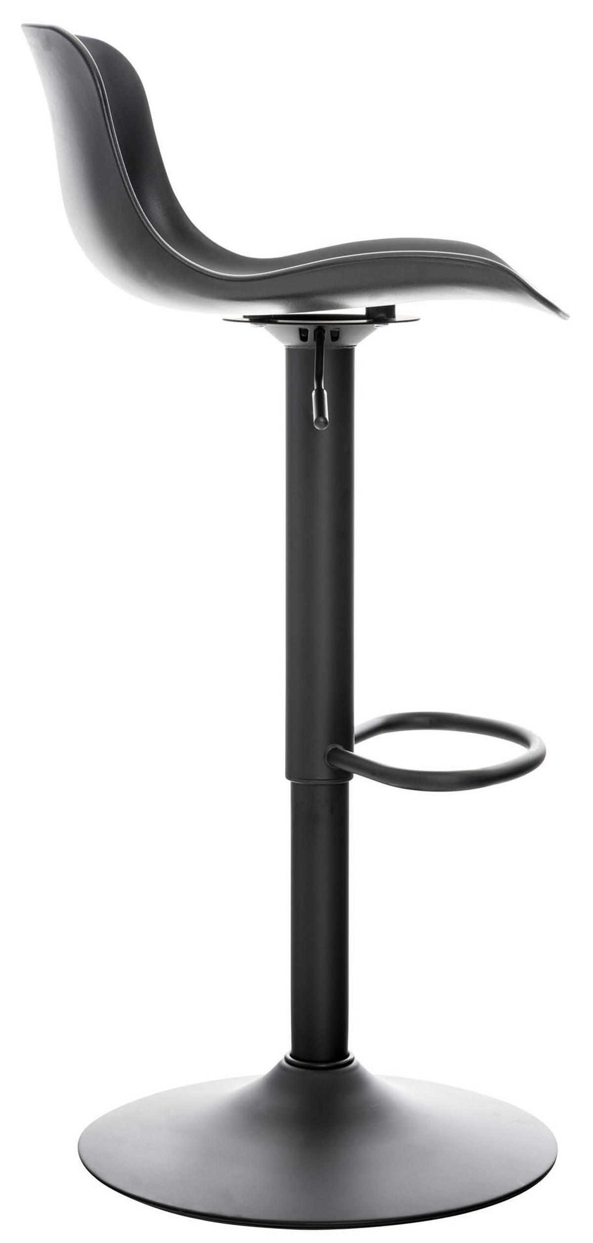 BARHOCKER 4er Set höhenverstellbar Schwarz KUSI - Kunststoff, 81-102x44x45cm - Schwarz, Kunststoff/Metall (44/81/44cm) - DELUKE