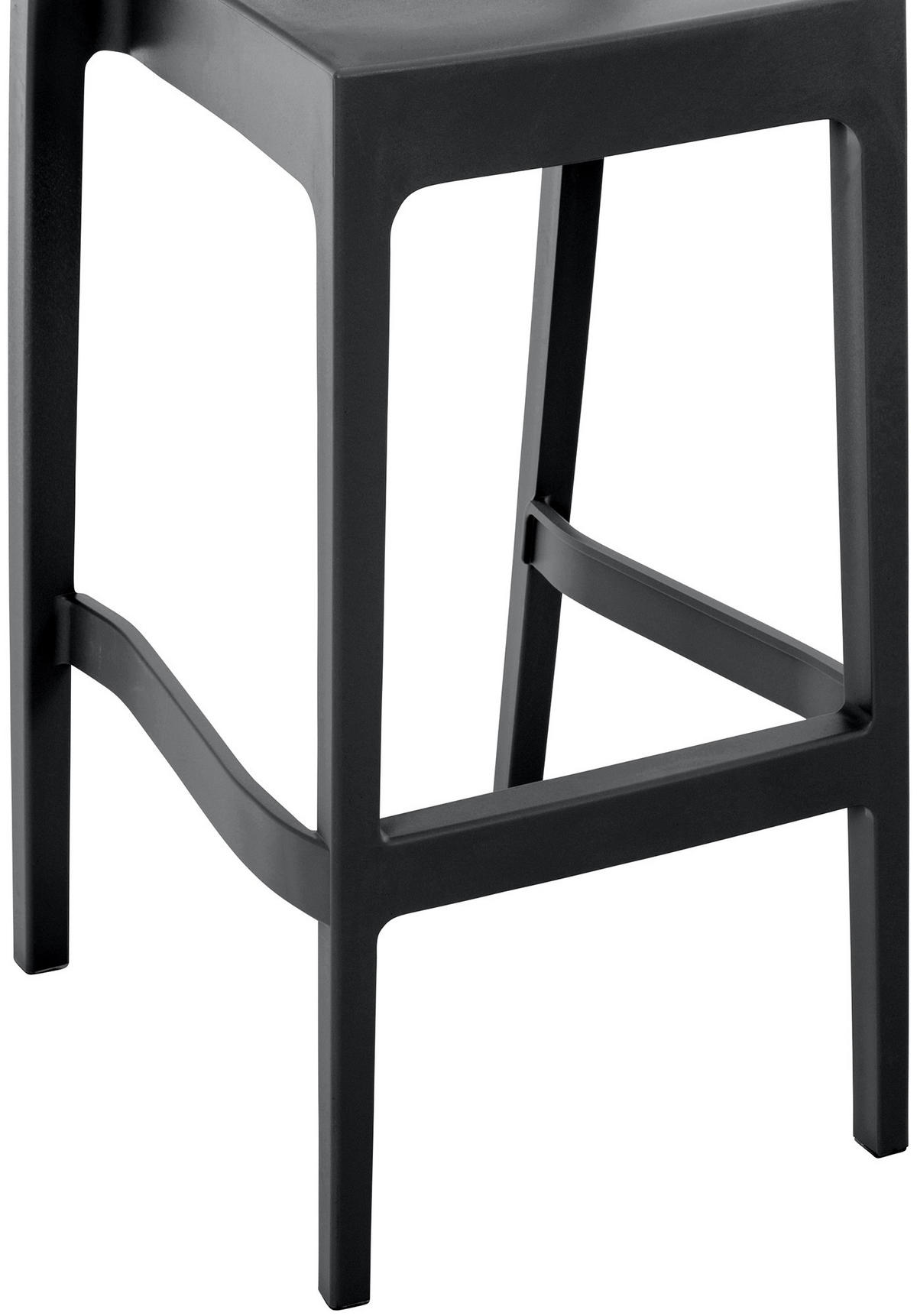 BARHOCKER 2er Set Kunststoff schwarz - Schwarz, Kunststoff (45/105/51cm) - CLP