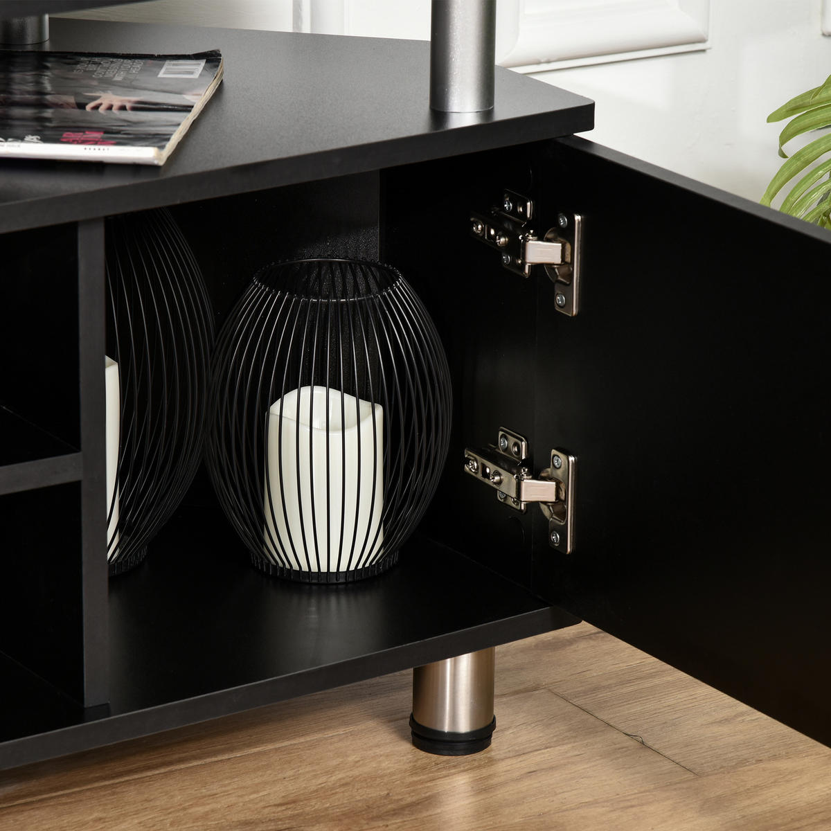 TV-MÖBEL Schwarz 1 Stück - Schwarz, Holzwerkstoff (120/52/40cm) - GiPP