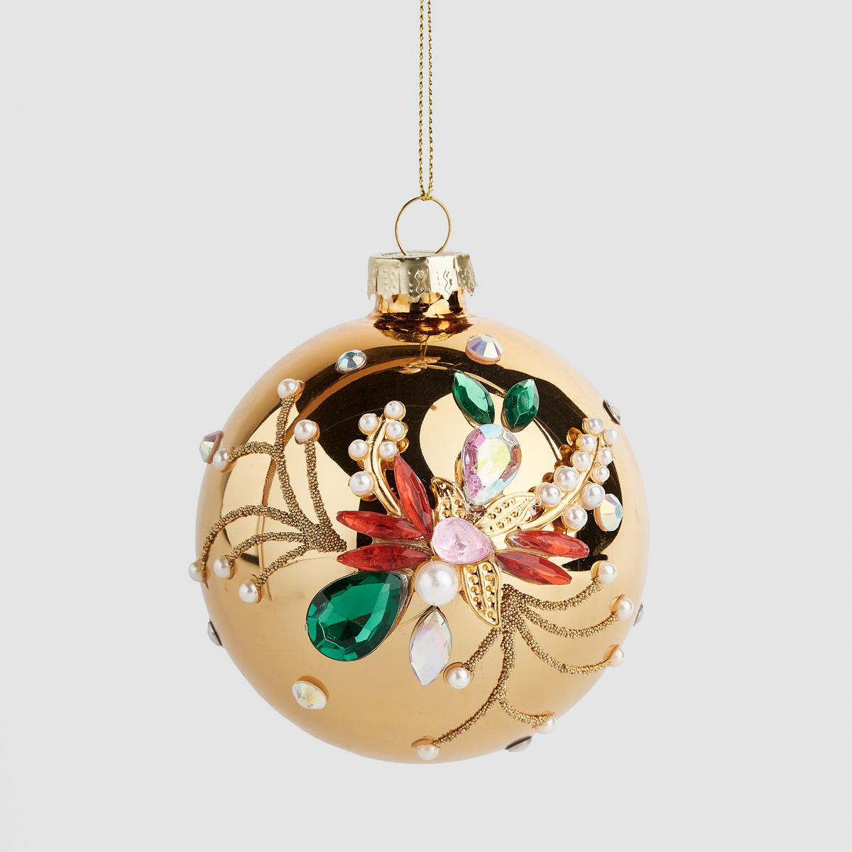 WEIHNACHTSKUGEL Glas CRISTINO, Ø80 mm, Gold, Christbaumkugeln, Weihnachtsdeko Xmas, Christmas Deko - Goldfarben, Glas (8/8/8cm) - home&you