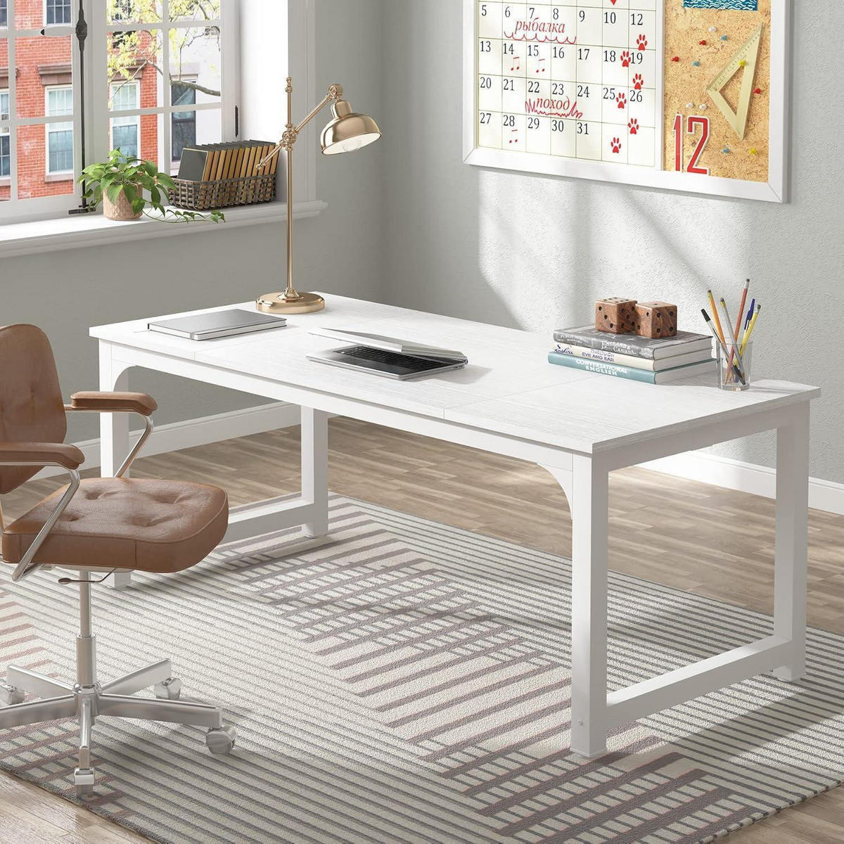 SCHREIBTISCH 180 x 80 x 75 cm Weiß - Weiß, Holzwerkstoff (80/180/75cm)