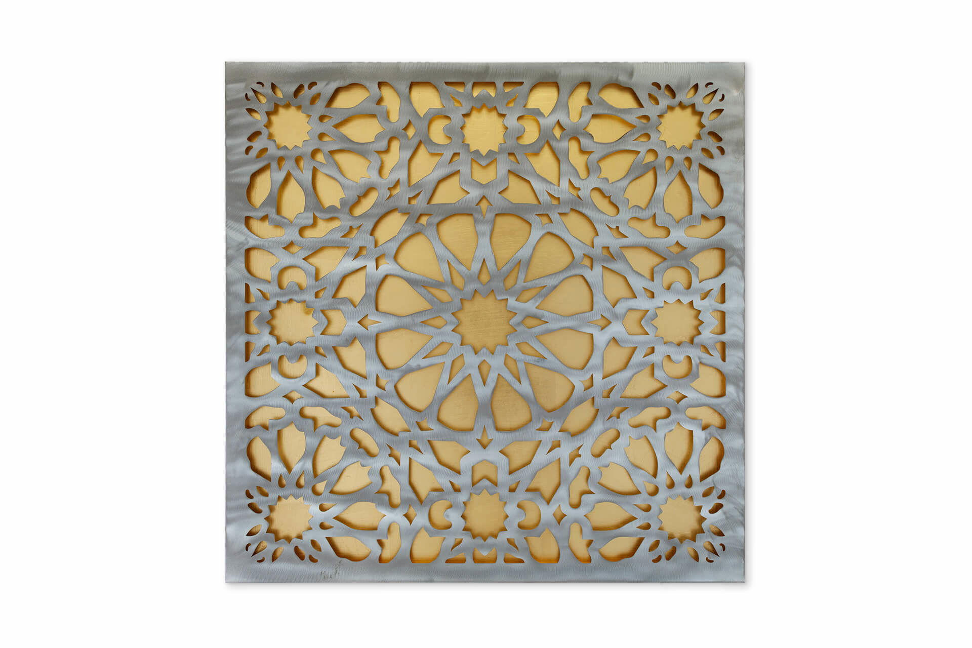 METALLBILD Gold 80/80 cm - Silberfarben/Goldfarben, Metall (3/80cm) - KUNSTLOFT