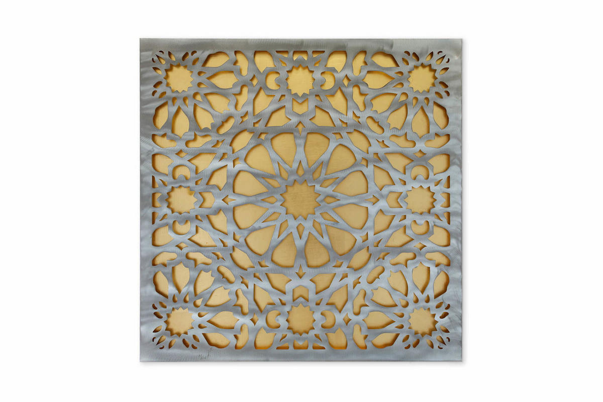METALLBILD Gold 80/80 cm - Silberfarben/Goldfarben, Metall (3/80cm) - KUNSTLOFT