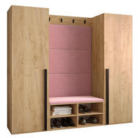 GARDEROBEN-SET 184/184/42 - Pink/Eichefarben, Holz/Kunststoff (184/184/42cm) - MÖBEL KRYSPOL