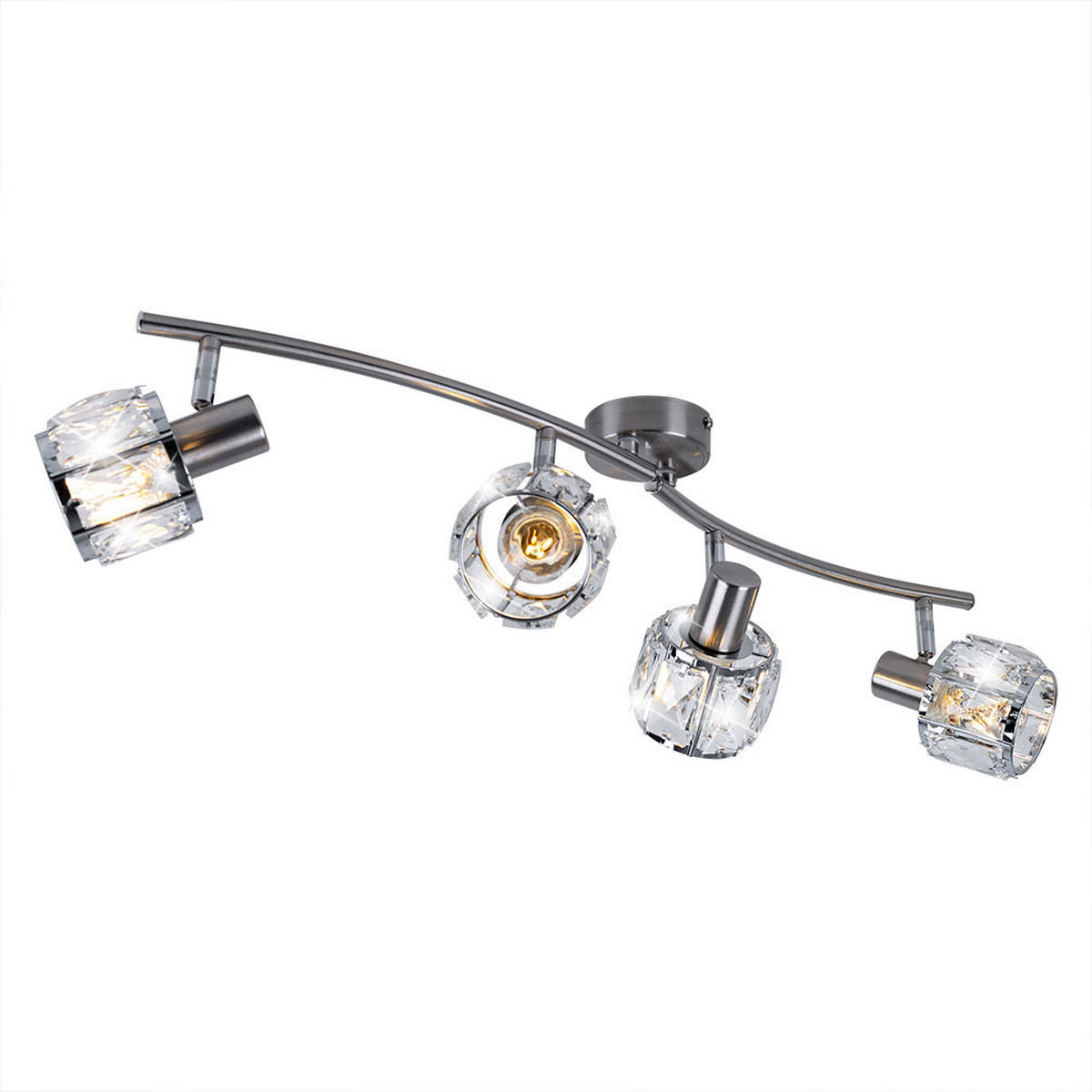 DECKENLEUCHTE Metall Silber KRIS - Silberfarben, Glas (70/31.5/18cm) - Globo Lighting