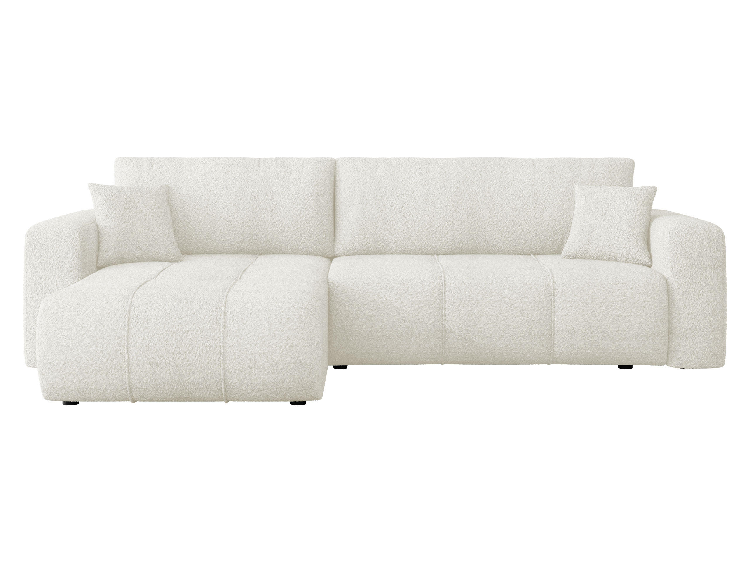 ECKSOFA Furyn Maxi Boucle - Creme/Schwarz, Holzwerkstoff/Kunststoff (274/145cm) - MIRJAN24