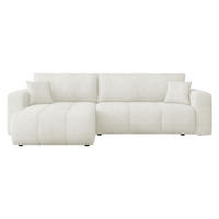 ECKSOFA Furyn Maxi Boucle - Creme/Schwarz, Holzwerkstoff/Kunststoff (274/145cm) - MIRJAN24