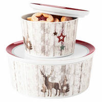 GEBÄCKDOSEN Life Christmas weiß-braun ø 14 / 21 cm 2er Set - Weiß/Braun, Keramik (1/1/1cm) - Seltmann Weiden