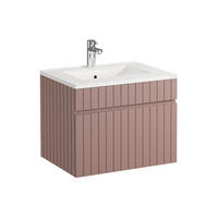 EINZELWASCHTISCH - 60cm x 46cm - MDF - puderrosa - SATARA - Pink, Holz (60/46/46cm) - Vente-Unique