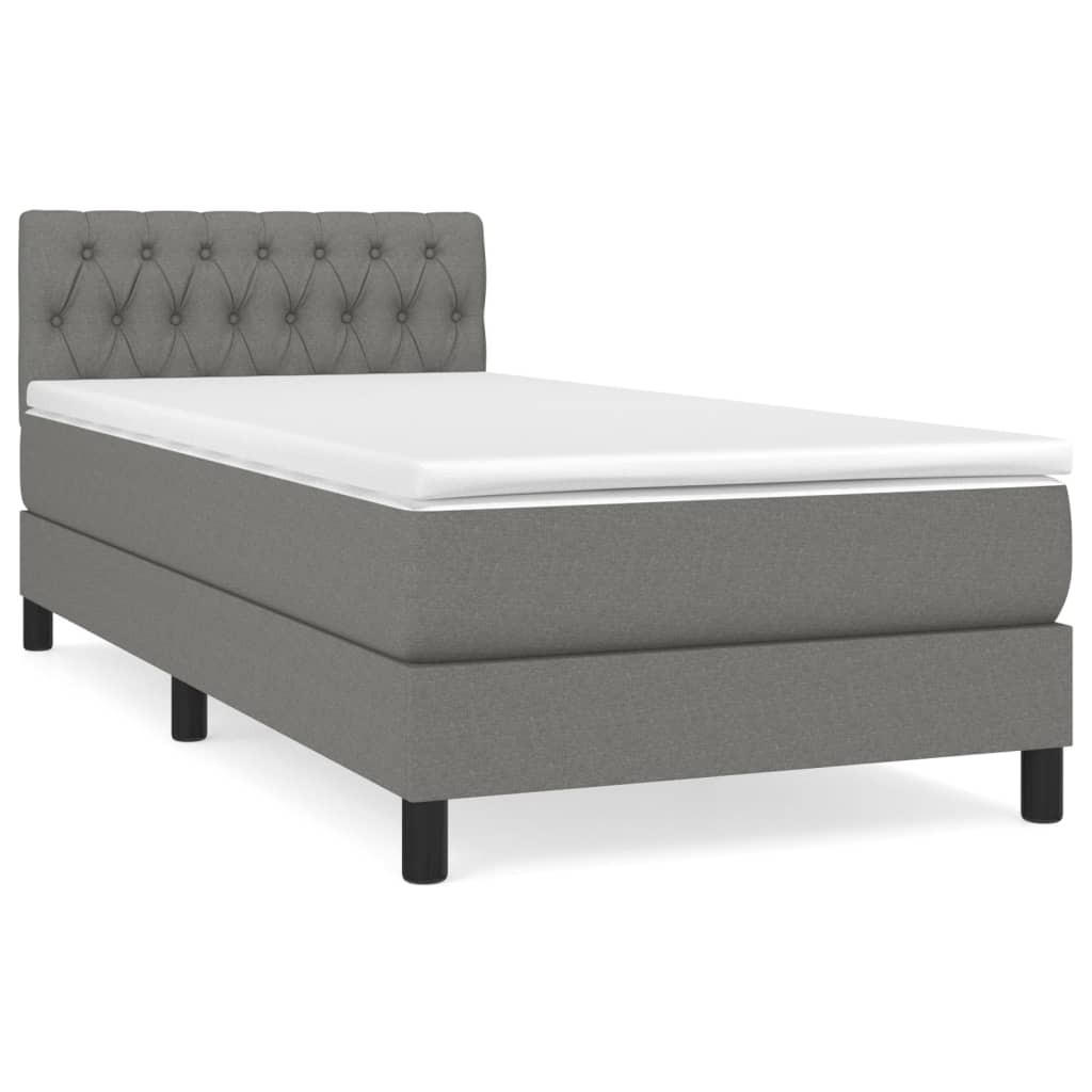 BOXSPRINGBETT 100/200 Cm Grau Gewebe - Dunkelgrau, Textil (100/203cm) - vidaXL