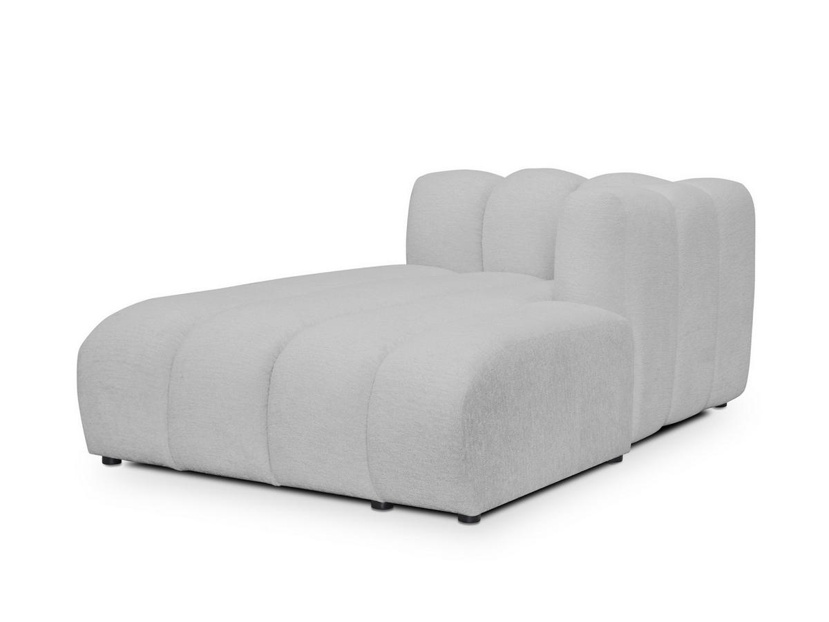 SOFAELEMENT Rechts Chenille Stoff Grau - Hellgrau/Schwarz, Holzwerkstoff/Kunststoff (179/70/113cm) - Makamii