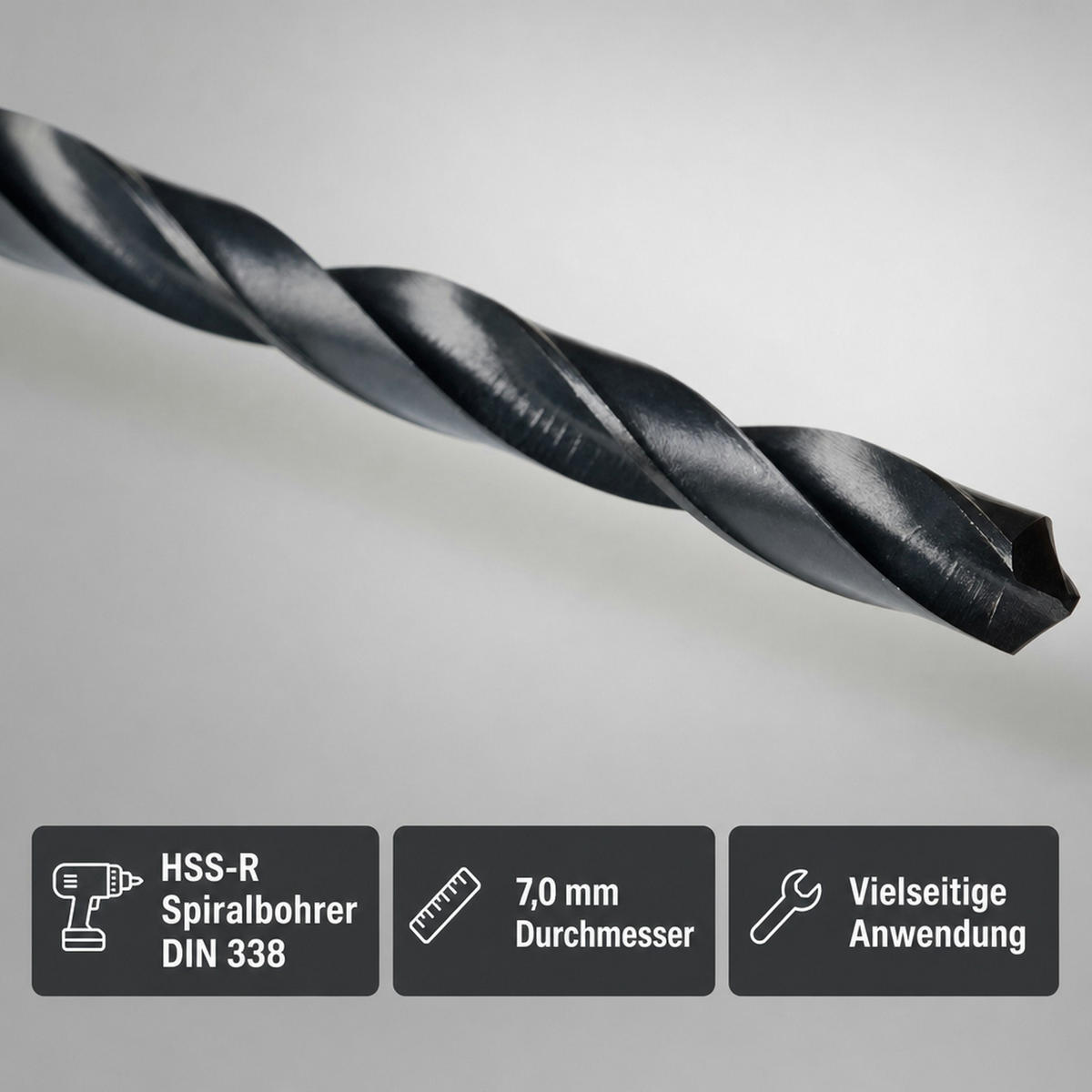 SPIRALBOHRER DIN 338 - Schwarz, Metall (13/1.5/1.5cm) - KLASEBO
