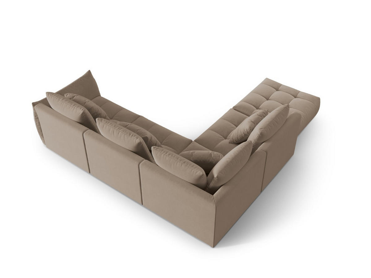 ECKSOFA modular links Bloom aus Samt hellbraun 4 Sitzplätze - Hellbraun, Textil (310/316cm) - Micadoni