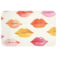 KOUPELNOVÁ PŘEDLOŽKA Rty - barevné - lesklé 60x40 cm - růžová, textil/plast (60/40cm) - OnlyWow