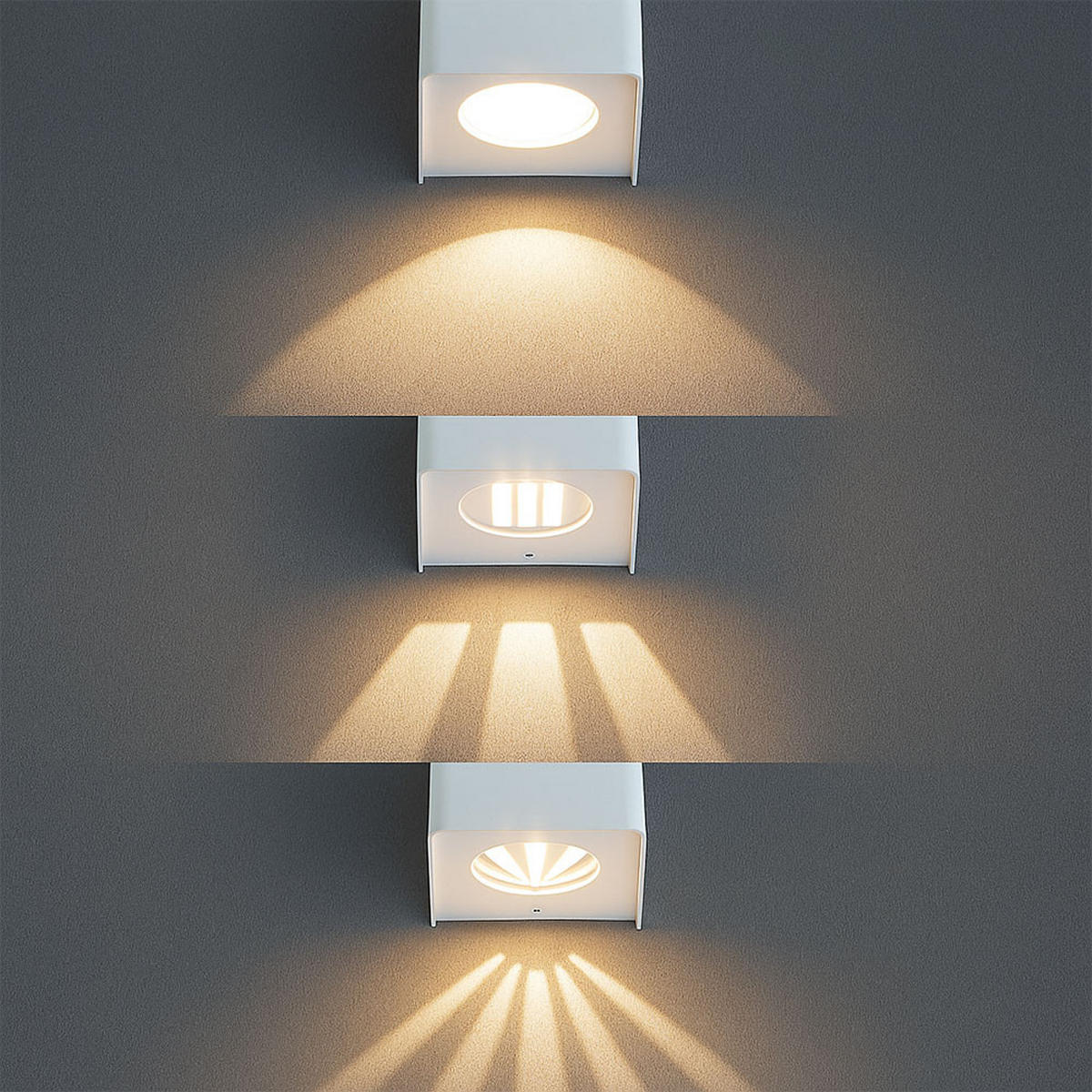 LED AUSSENWANDLEUCHTE HUSUM Weiß - Weiß, Kunststoff (10/11.5/10cm) - Nowa