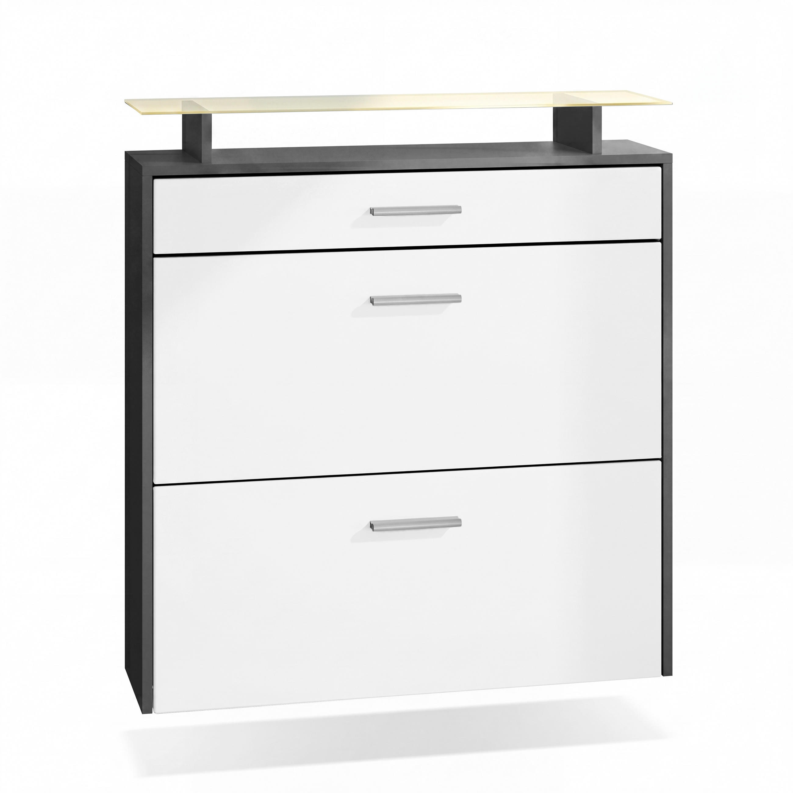 SCHUHSCHRANK Malea Fronten in Weiß matt - Weiß, Holzwerkstoff (89/96/23cm) - Vladon