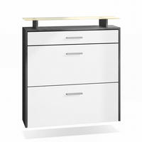 SCHUHSCHRANK Malea Fronten in Weiß matt - Weiß, Holzwerkstoff (89/96/23cm) - Vladon