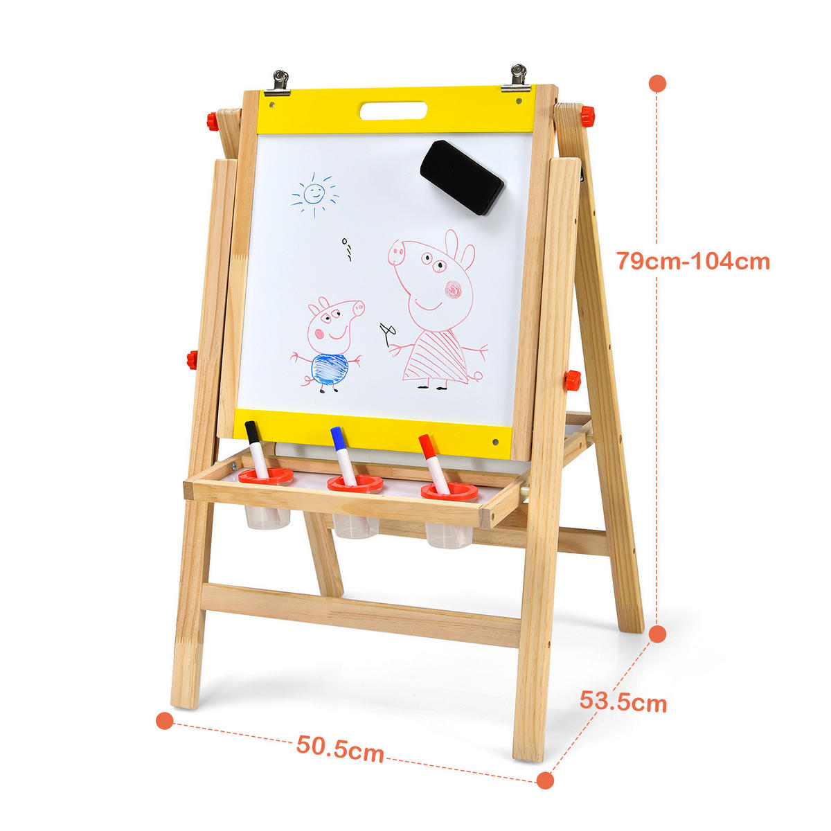 KINDERSTAFFELEI Gelb - Gelb, Holz (50.5/104/53.5cm) - COSTWAY