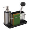 SPÜLBECKEN-ORGANIZER Set - Silberfarben, Kunststoff/Metall (21/19/12cm) - Relaxdays