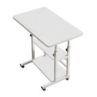 LAPTOPTISCH mit Rollen Ablageflächen und feststellbaren Höheverstellbar aus MDF in Weiß - Weiß, Metall (60/37/90cm) - Livingandhome