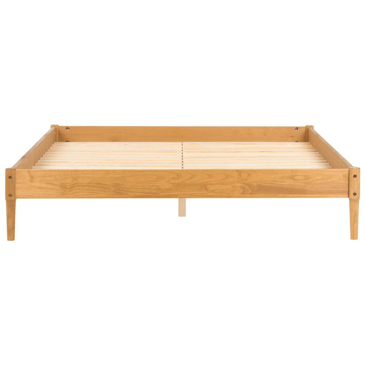 POSTELJA brez vzglavja 180/200 borov les svetlo rjava Veyrac - svetlo rjava/rjava, les (180/200cm) - Beliani