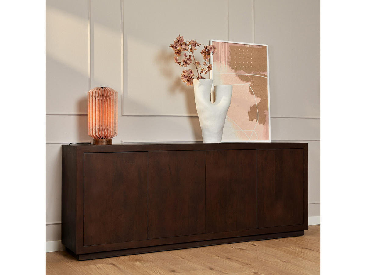 SIDEBOARD Leuven Mangoholz 200 cm / 45 cm Braun - Braun, Holz (200/80/45cm) - Villa Möbel