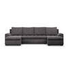 U-SOFA MIT SCHLAFFUNKTION FORESTA, Cord - Dunkelgrau - Dunkelgrau, Textil (302/89/159cm)