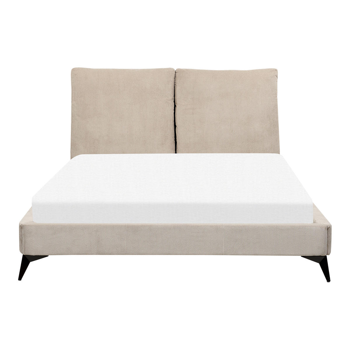 POLSTERBETT 140/200 cm Taupe Melle - Taupe, Naturmaterialien/Textil (140/200cm) - Beliani