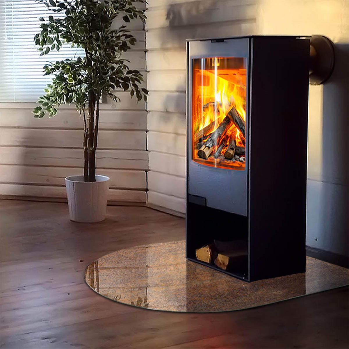 GLASPLATTE für Kamin 100x100 cm - Braun, Glas (100/100/0.4cm) - TULUP