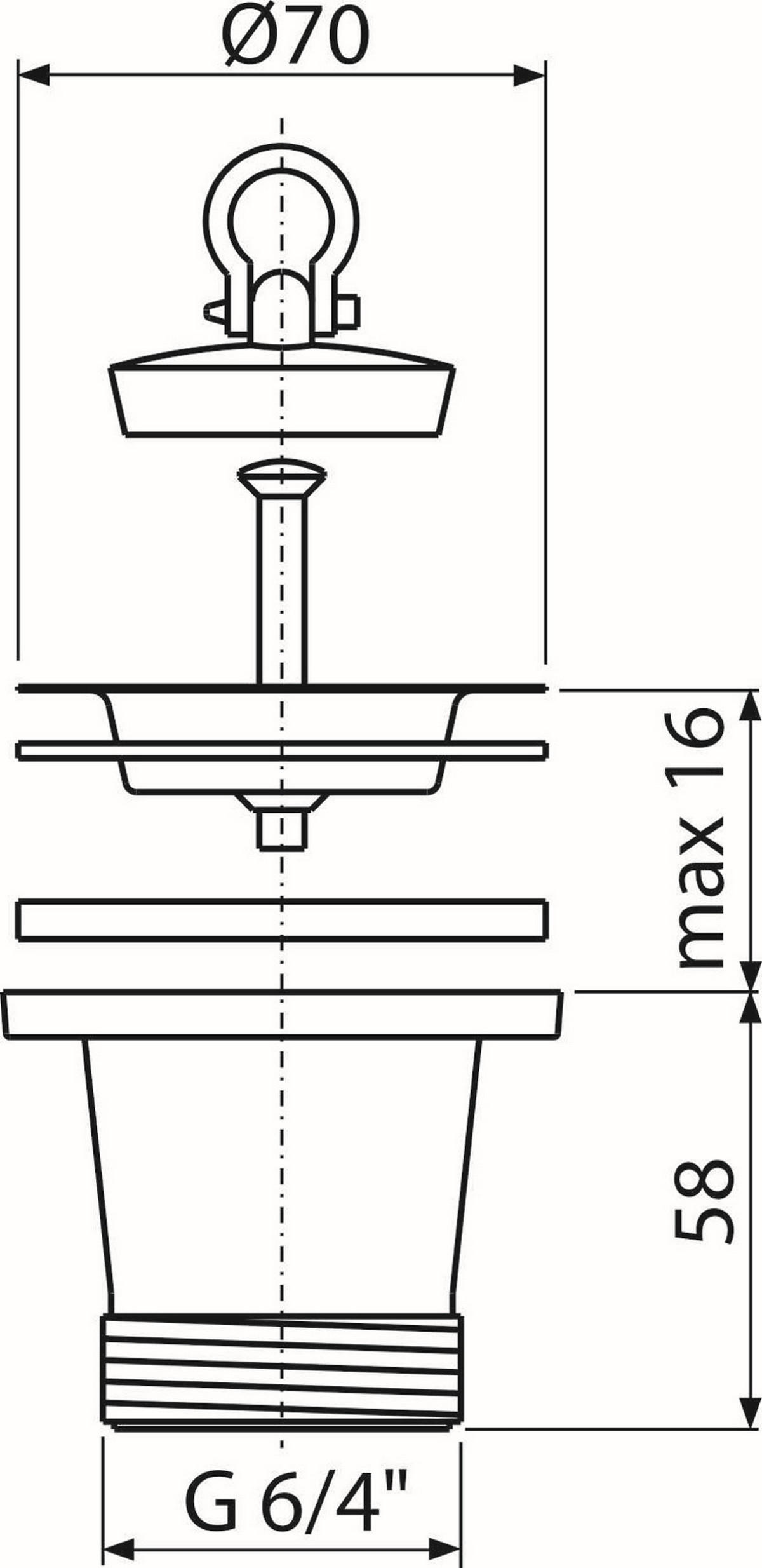 ABLAUFVENTIL Spülbecken 6/4" mit Edelstahlgitter DN70 - Chromfarben, Kunststoff (8/8/8cm) - Alcadrain