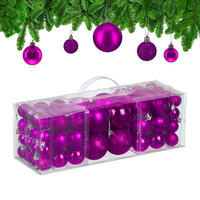 76XWEIHNACHTSKUGELN - Pink, Kunststoff (6/7/6cm) - Relaxdays
