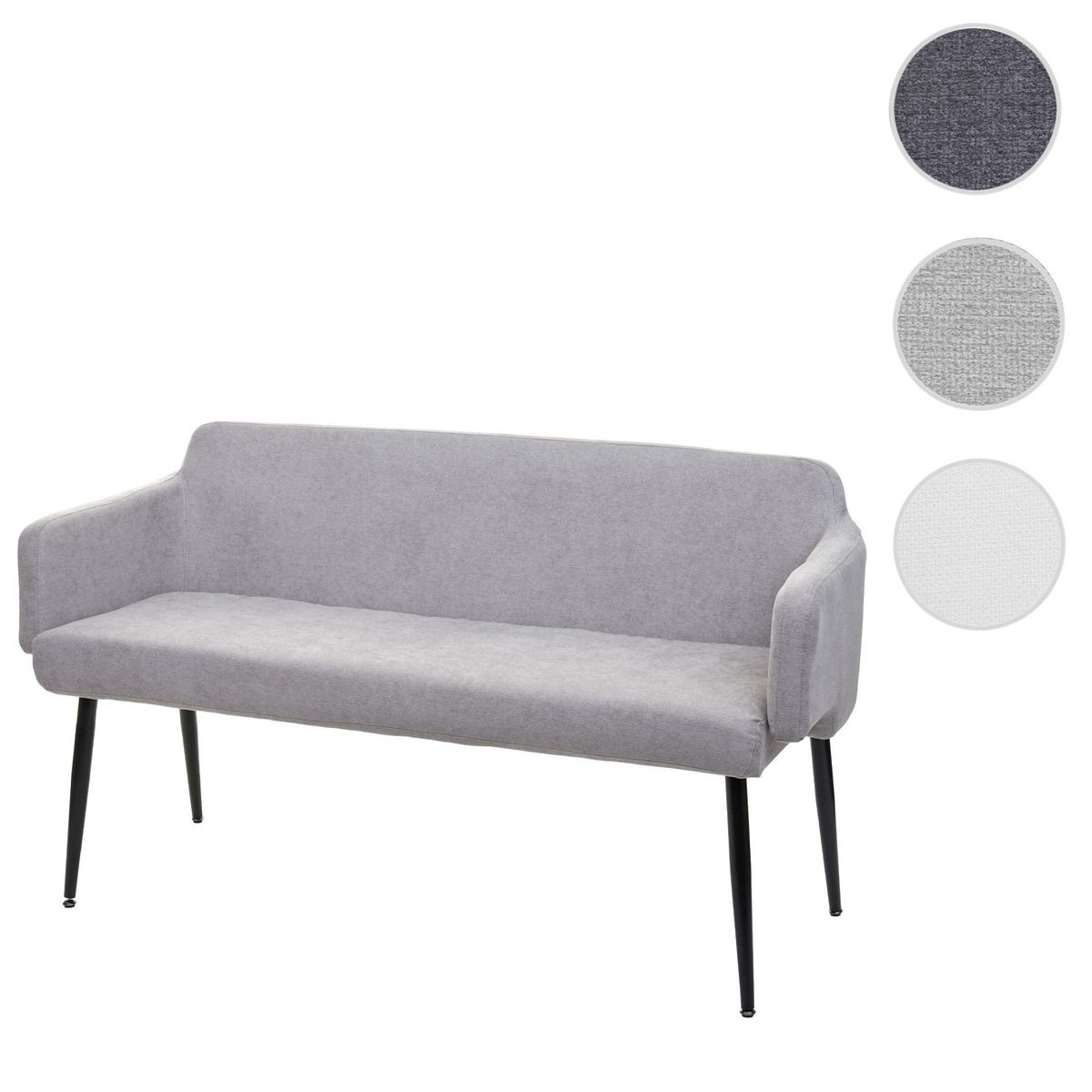 SITZBANK Grau, Schwarz - Schwarz/Grau, Textil (133/77/56cm) - MCW
