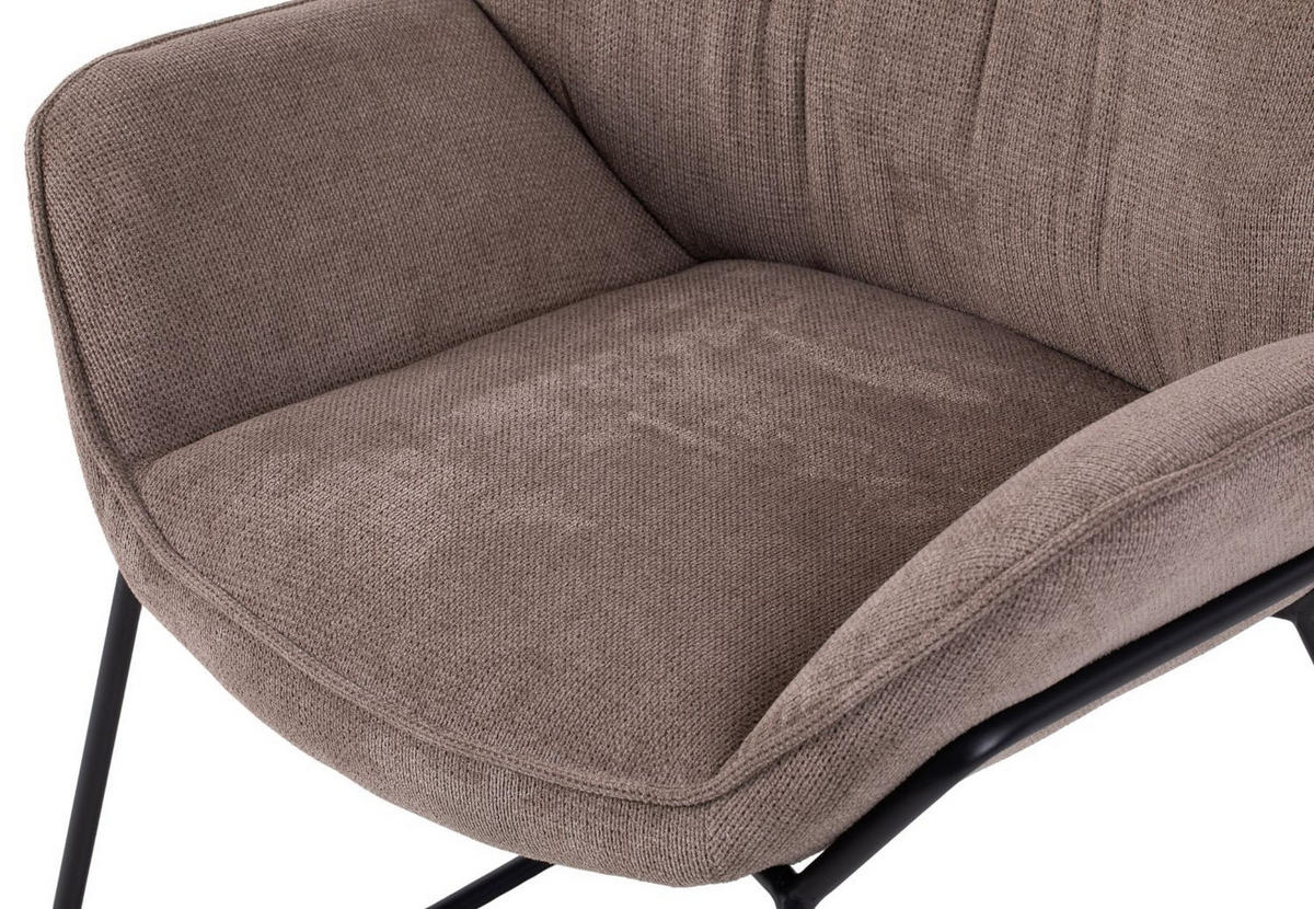SESSEL Aliano - braun - Schwarz/Braun, Textil/Metall (67/76/73cm) - bene living