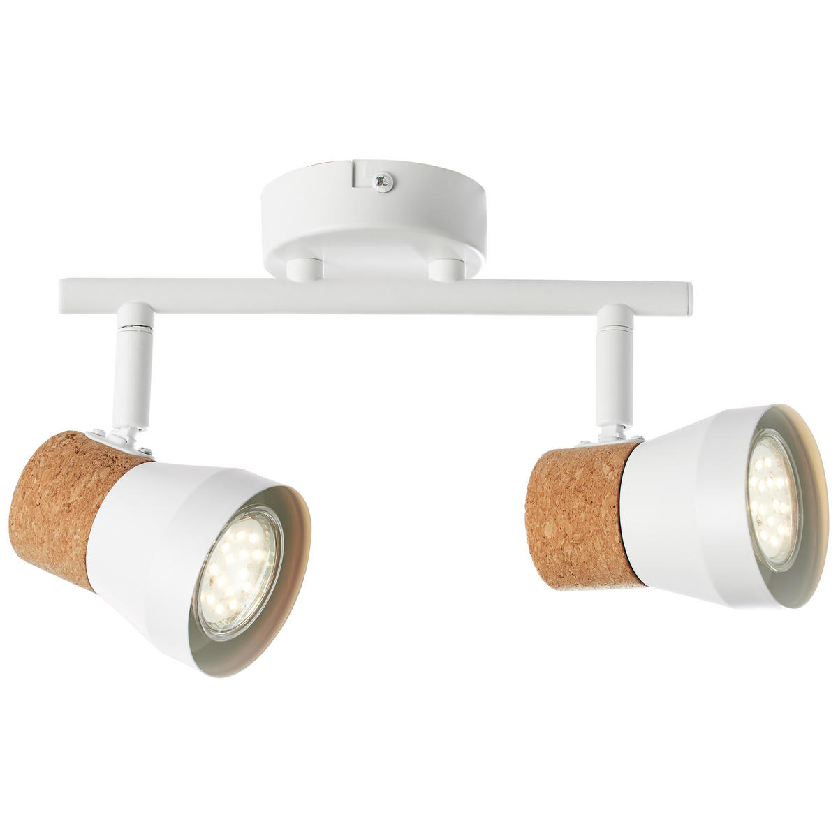 LED SPOT Moka Weiß matt/Braun 8/30/16 cm - Multicolor, Naturmaterialien (8/30/16cm) - Brilliant