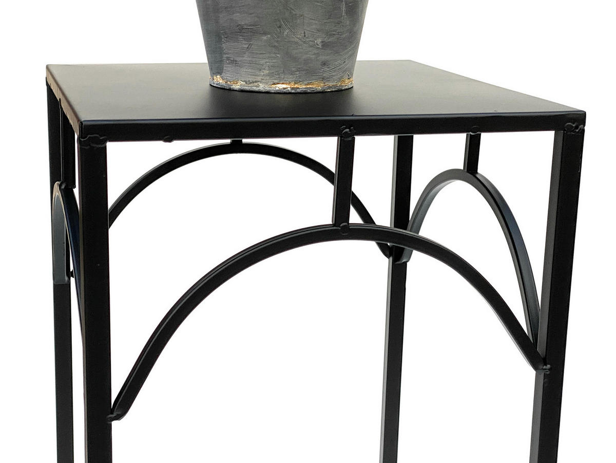 BLUMENHOCKER 3er Set Metall Schwarz Eckig 96132 - Schwarz, Metall (28/70/28cm) - DanDiBo