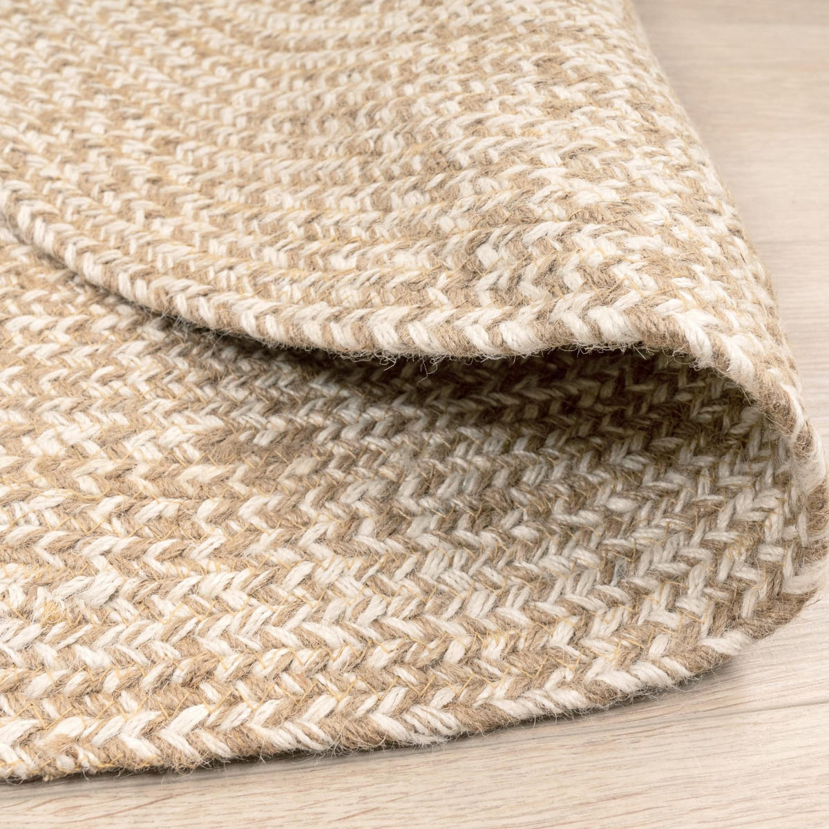 FLACHWEBETEPPICH Cutout Beige Ø 200 cm - Beige, Naturmaterialien (200/200cm) - TT Home