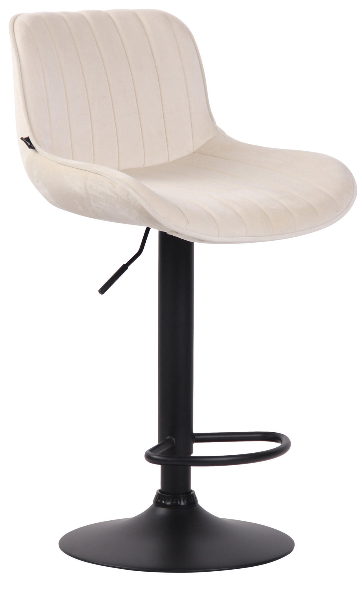 BARHOCKER Samt creme - Creme/Schwarz, Textil/Metall (50/86/50cm) - CLP