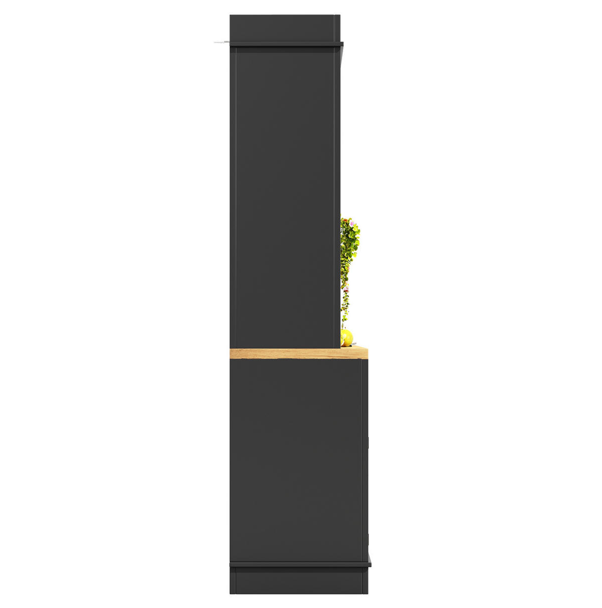 DONJI kuhinjski element, 107/43/184 cm, MDF/metal crni, s LED rasvjetom - crna, drvni materijal (107/184/43cm) - BEAOK