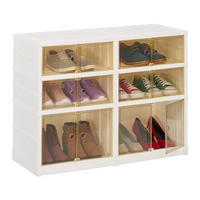 SCHUHSCHRANK - Weiß, Kunststoff (86.5/66.5/34.5cm) - Relaxdays