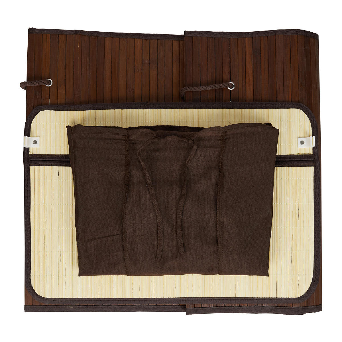 WÄSCHEKORB - Braun, Holz/Wellpappe (62.5/62/42.5cm) - Relaxdays